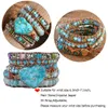 Fashion Mixed Color Natural Stone Bracelet For Women Chakra Heart Shape Wrap Leather Chain Bracelet Bangle Charm Jewelry 240226