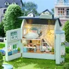 MINI ASSETMIST MODEL Zestaw architektury Villa ręcznie robione 3D Puzzle DIY DOUK DOBY DOM KREATYWNY Pokój Dekoracja sypialni z meblem 240304