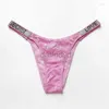 Bragas para mujer Bragas para mujer 2023 Mujeres Sexy Tanga Carta Amor Rhinestone Lencería Cintura baja Mujer Encaje Tanga Ropa interior transpirable Calzoncillos Tangas ldd240311