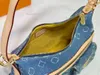데님 빈티지 디자이너 숄더백 여성 토트 가방 핸드백 여행 가방 캐리 낡은 꽃 겨드랑이 가방 프린트 지갑 배낭 금 하드웨어 파우치