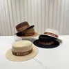 Designer Straw Hats Women Summer Beach Breathable Solid Womens Cap Wide Brim Hats Letter Bucket Hats