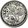 HB45 Hobo Morgan Dollar crâne zombie squelette copie pièces de monnaie en laiton artisanat ornements décoration de la maison accessoires 240e