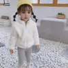 ジャケット2024ファッション男の子の女の子のコート冬の秋の暖かいソリッドジッパー両側ウール布と柔らかい昼寝のかわいい滝