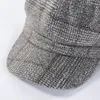 Berretti Sboy Cap Cappello Donna Inverno Autunno Ispessito Plaid Cappelli ottagonali di lana per Berretto Casual Protezione per le orecchie Pittore