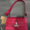 Viviennes Westwoods Bolsa feminina de crocodilo nas axilas Hazel, elegante, de alta qualidade