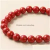 Beaded Uni Natural Stone Red Color Strands Charm Bracelets For Wome Men Lover Birthday Handmade Elastic Jewelry Drop Delivery Dhmyd