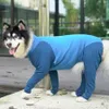 Hundkläder husdjur stora snäva klädtecknade jumpsuit 4-ben pyjamas kappa ammande magen avvänjning bodysuit290d