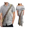 Feestjurken Polynesische Zomer Paar Hawaii Vrouwen Sexy Fishtail Jurk Samoa Mannen Wave Shirt Lotusblad Zoom Vloer Zachte Lange Rok