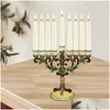 Bougeoirs Hanukkah Menorah Stands Base ronde Candélabre Chandelier de bureau 9 Branches Titulaire Candélabre pour salon Drop de Otq2P