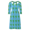 Robes décontractées Vert Radis Robe Printemps Légume Imprimer Plage Femmes Trois Quarts Streetwear Personnalisé Grande Taille