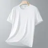 Camiseta de Manga Corta de Color Sólido Pesado de Verano para Hombres Camisa Inferior Suelta de Color Sólido para Hombres Camiseta de Marca de Moda para Hombres Ropa Blanca