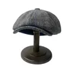 Bérets laine Tweed Sboy casquette Hringbone britannique Gatsby hommes femmes rétro chapeau pilote plat pour homme Vintage béret BJM42