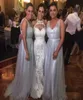 Niestandardowe nowe projekty sukienki druhny długie lodowe niebieskie cekiny tiulowe 2019 tanie suknie balowe gości weselne sukienka wieczorowa plus rozmiar 4428469