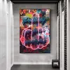 Abstrakte Street Art Mittelfinger Leinwand Malerei Vintage Graffiti Poster und Druck Wandkunst Bild für Wohnzimmer Home Decor288Z