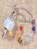 Umy Umy Edventy Silver Plated 7 Stone Beads Chakra Dowsing Pendulum Opalite Opal Pendant Fashion Jewelry4407402