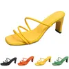 Pantoufles femmes sandales talons hauts chaussures de mode GAI triple blanc noir rouge jaune vert marron color65