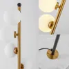 Floor Lamps Modern Led Lamp Two-color Iron Glass Ball For Living Room Bedroom Study Nordic Home Decor Marble Standing