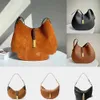 Designer Crescent Bag Suede Leather Stitching Clutch Handbags Shoulder Bags Horse Tote