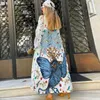 2023 Summer Kimono Beach szlafrok stroju kąpielowego Ups Ups Beach z długim rękawem sukienka Sarong Women Lose Cardigan Bikini Covers Boho 240301