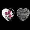 10 pcs Non magnetic The 2019 Forever love heart shaped rose Lover gift badge silver plated 40 mm souvenir commemorative decoration241Q