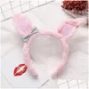 Accessori per capelli 12 pezzi moda fiocco carino orecchie glitterate fasce per capelli bastoncini di pelliccia copricapo pasquale ragazze principessa consegna goccia bambino bambini Mater Otine