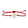 Charm Bracelets 2 Color Available Luxury Cute Crown Bracelet For Women Black & Red Rope Chain Braided String Bangle Wholesale Jewelry