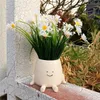 Mignon visage planteur pot plantation conteneur résine mur pot de fleurs plante bols de culture pots succulents fournitures de pépinière décor de jardin 240304