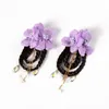 Accesorios para el cabello Clips de flores Vintage para niñas, Color suave, Clip de flecos emparejados, tocado, favores de fiesta de princesa