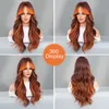 Atacado peruca feminina longo cabelo encaracolado franja em forma de figura em uma chama colorida-laranja destaque perucas navio rápido