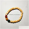 Beaded Handmade Natural Wooden Beaded Elastic Bracelets For Women Men Lover Charm Party Club Decor Fashion Jewelry Drop Delivery Jewe Dhlhx