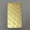 10 PCS 비 자기 신용 Swiss Bullion Bar 1 Oz Real Gold Plated Ingot 배지 50 mm x 28 mm 다른 일련 번호 20299f