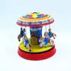 Rolig klassisk samling Retro Clockwork Wind Up Metal Tin Gear High-Wheel Carousel Toy Mechanical Toys Kids Baby Gift 240307