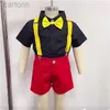 Giyim setleri çocuklar set çocuk bebek kısa kollu gömlek pantolon iki parçalı kıyafetler yaz çocuk kıyafetleri ldd240311