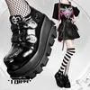 Chaussures habillées Y2K Lolita Rose Filles Semelles épaisses Série Landmine surélevée Gothique Femmes Lefu Cuir Anime