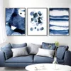 Peintures Bleu Watecolor Toile Art Affiches et impressions Peinture abstraite Nordic Minimalisme Mur Photos pour salon moderne Ho341f