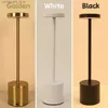Lamps Shades Simple LED Rechargeable Touch Metal Table Lamp Three Colors Bedside Creative Ambient Light Bar Outdoor Decoration Night Light L240311