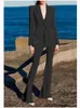 Dwuczęściowe spodnie kobiet Wysokiej jakości EST 2024 Projektant startowy zestaw kariery mody pojedynczy guziki Blazer Flare Suit