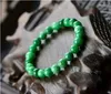 Strand bangle natural jade pulseiras mulheres homens esmeralda jadeite contas elástico frisado pulseira certificada verde jades pedra pulseiras