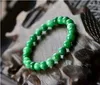 Strand Bangle Natural Jade Bracelets Kobiety mężczyzn Szmaragd jadeite koraliki elastyczne z koralikami bransoletka certyfikowana zielona jades kamienna bransoletki