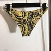 Bikini's Dames bikini sets badmode Sexy Designer badpak bikini dames zwemt Gouden print vakantie badpak BH wrap Strappy dames badmode string badpak