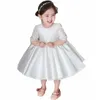 Jewel Princess Księżniczka Długość Kolan Flower Girls 'Sukienki na pół rękawie satynowe dzieci