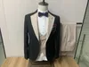 Costume 3 pièces pour Homme, Blazer à revers châle, smoking, fête de mariage, pantalon, 240304