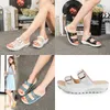 2024 Ny stil Gai Designer Slipper Slides Fashion Macaron Sandals Ladies Summer Beach Flip Flops höjande tofflor tofflor Sandal 35-42 EUR
