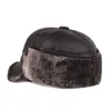 Ball Caps Men Classic Winter Hat Warm Ear Protection Plus Velvet Thick Middle Aged Elderly Leather Baseball Cap