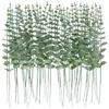 Fiori decorativi 15PCS / 40PCS steli di eucalipto artificiale Decor foglie secche finte tocco reale finto verde rami di foglie per fiori