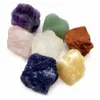 Chakra Stones - 7PCS Zestaw Reiki Healing Crystal z grawerowanymi symbolami czakry holistyczne równoważące polerowany zestaw palmowy STO04 2011154T
