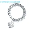 2024 Designer di lusso Bracciali gioielli di marca Catena in argento sterling 925 Fibbia a forma di cuore Bracciale stile amore Trasmissione in diretta