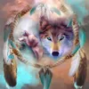 Pintura diamante 5d diy dreamcatcher imagem bordado animal lobo ponto cruz decoração de casa arte de parede artesanal gift262t