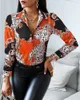 Женские блузки, осенняя рубашка с длинными рукавами с леопардовым принтом, верхняя одежда, женские однобортные тонкие блузки с отложным воротником, топы