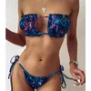 Kvinnors badkläder Micro Bikini Set 2024 Mujer Sexig baddräkt Kvinnor String Biquini Bandeau Strapless Beach Swimming Bathing Suit